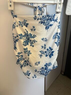 White & Blue Floral halter top